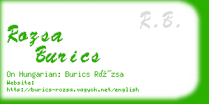 rozsa burics business card